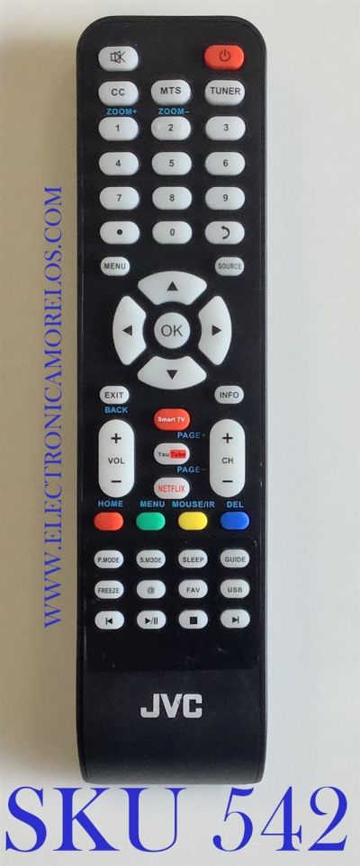 CONTROL REMOTO ORIGINAL PARA SMART TV JVC ((NUEVO)) / RLK2019040-02408 / 135D-0ATSC-005G-J